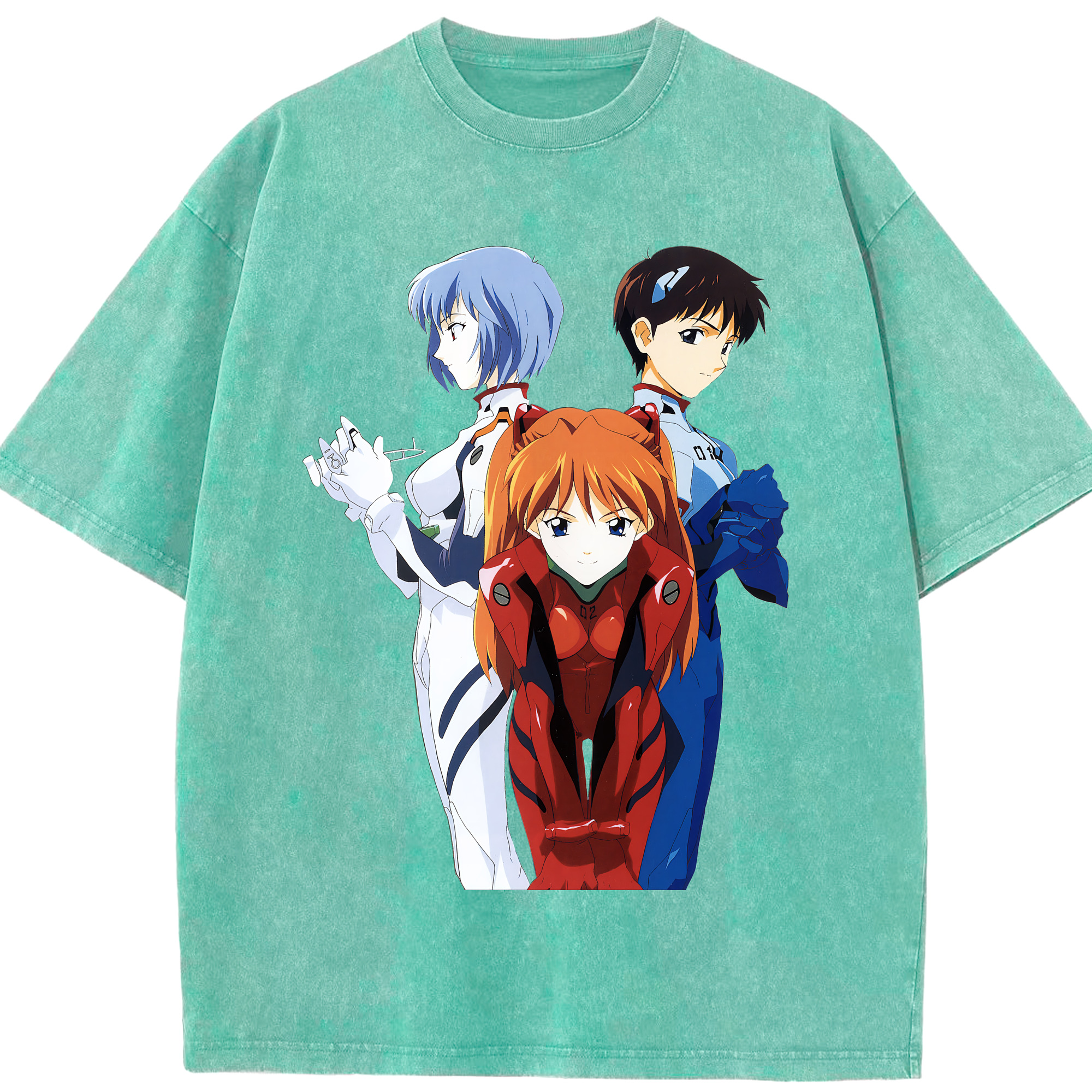 （画像用） EVA 新世紀エヴァンゲリオン 綿100% ヴィンテージ風 半袖Tシャツ（フロントプリント）